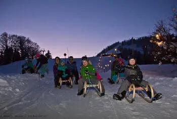  Night tobogganing in the Pillerseetal © Rolart Images - Pillerseetal